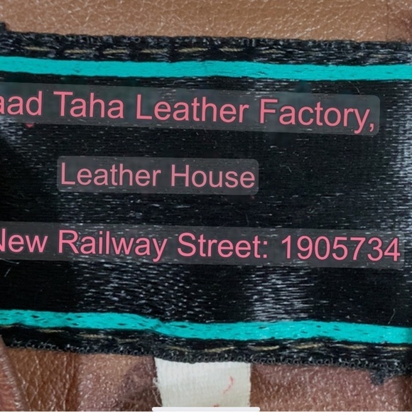 Vintage Saad Taha Leather Factory Leather Bomber Jacket Size XL - Picture 10 of 11